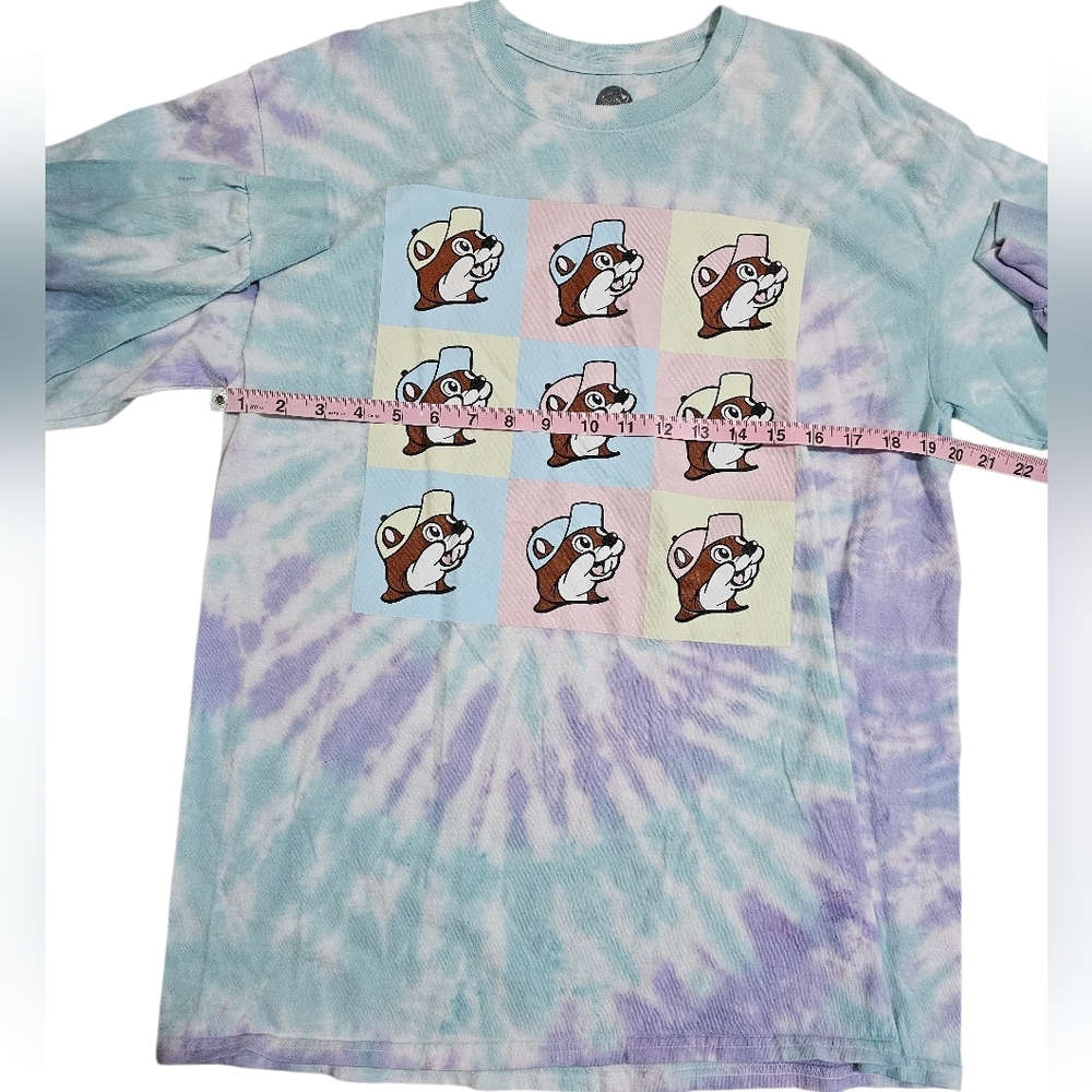 Buc-ee’s Tie Dye Long Sleeve T Shirt Men L Pastel Graphic Beaver Cotton Unisex - Picture 5 of 6